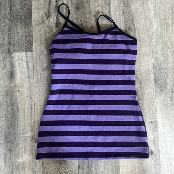 Lululemon Purple Striped Tank - Picture 1 of 2